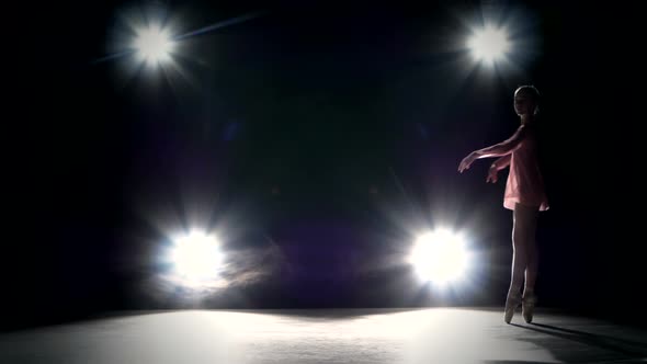 Little Ballerina Girl in Dancer in Studio