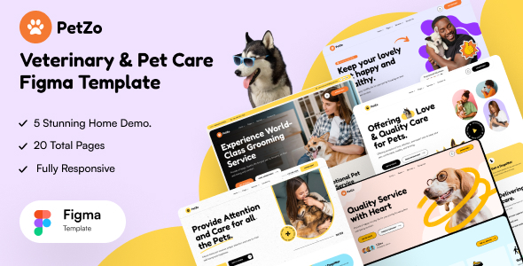 PetZo – Veterinary & Pet Care  Figma Template – 0 Sold!