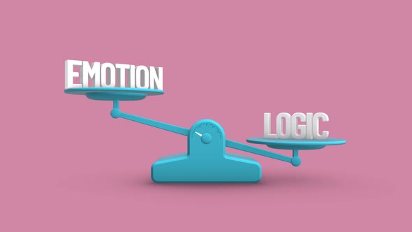 Emotion vs Logic Balance Weighing Scale Looping Animation