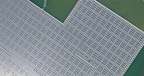 Solar Farm Panels in Aerial View Array of Polycrystalline Photovoltaics in Solar Power Plant