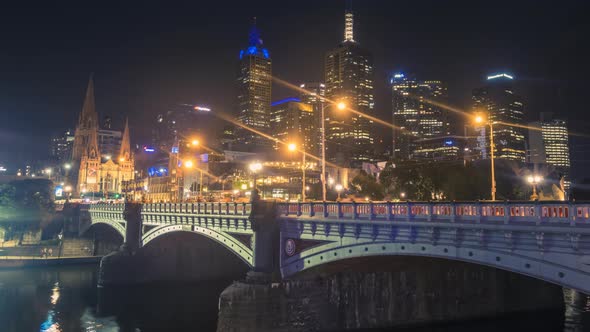 Melbourne at night timelapse