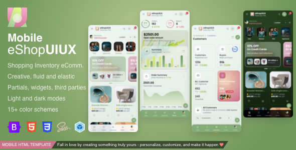 Mobile eShopUIUX Shopping and Ecommerce Admin Bootstrap 5 Mobile HTML Temaplate – 0 Sold!