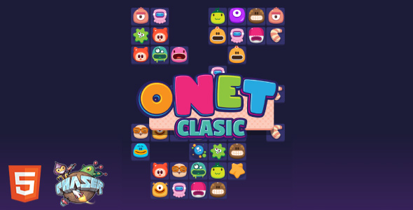 Onet Classic Cartoon - HTML5 Game (Phaser 3)