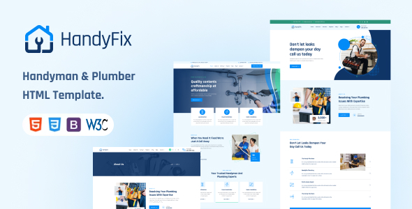 Handyfix – Handyman & Plumber HTML Template – 0 Sold!