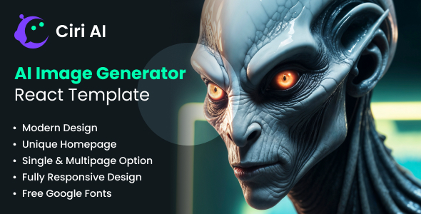 AI Image Generator React Template – Ciri AI – 0 Sold!