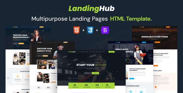 LandingHub – Multipurpose Landing Pages HTML Template – 0 Sold!