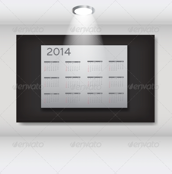 2014 New Year Calendar Vector Illustration
