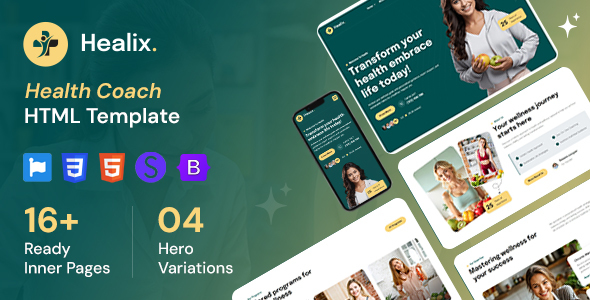 Healix – Health Coach HTML Template – 0 Sold!