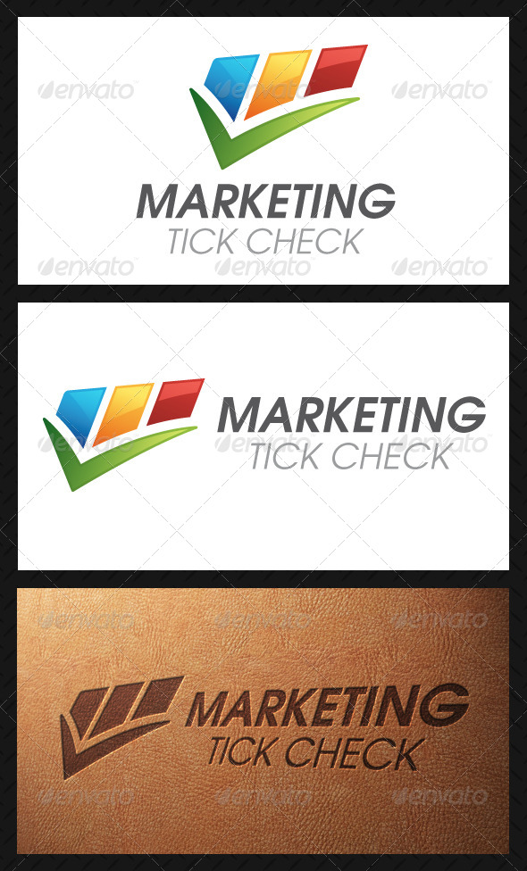 Marketing Tick Check Mark Logo Template