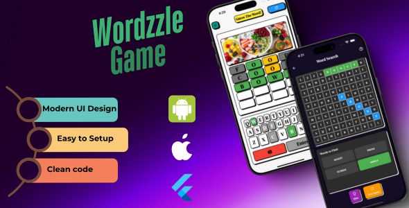 Flutter Wordzzle - Word guess, Scramble, Search Android and IOS game app with Admob