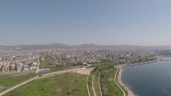 Aerial Cityscape and Sea Derince