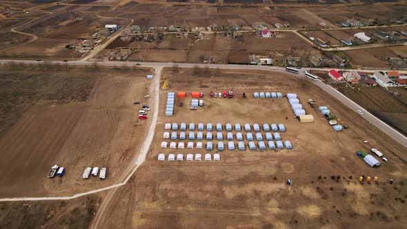 Refugee Camp with Many Shelter and Living Place Refugees From Ukraine