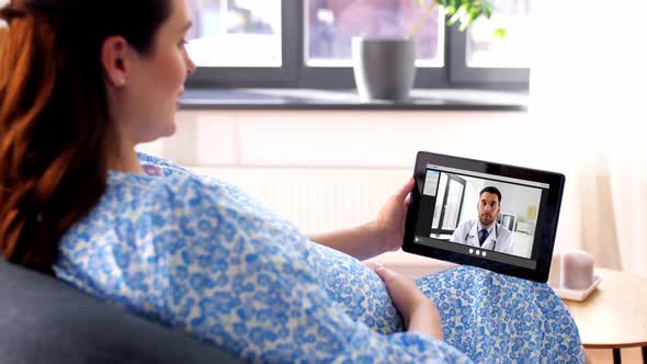 Pregnant Woman Having Video Call with Doctor