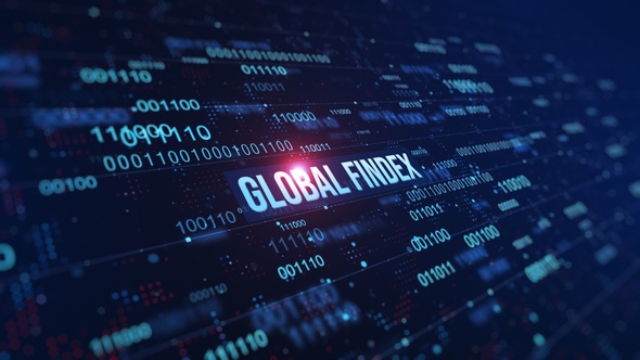 Global Findex Digital Binary Code Background