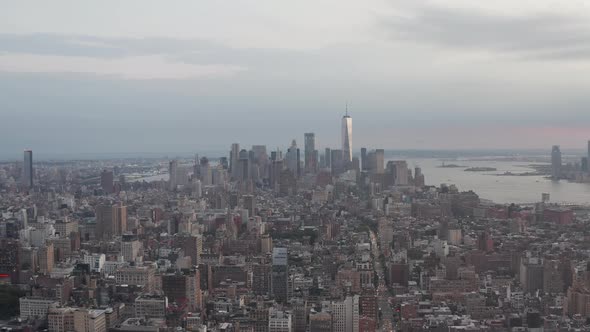 Manhattan New York City Busy Street Lights at Epic Dusk 