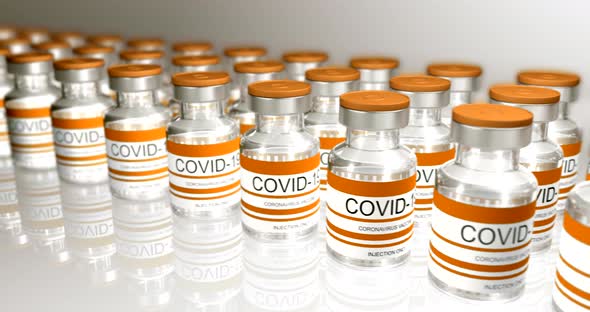 Yellow Bottles Coronavirus Vaccine COVID19 alt