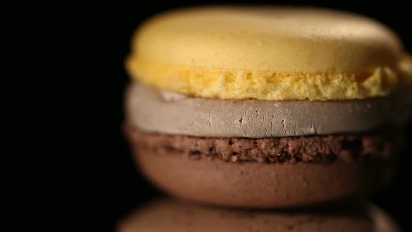 Tempting Macaron Confection, Sweet High Calorie Dessert, Unhealthy Food, Closeup