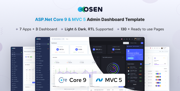 Osen – ASP.Net Core 9 & MVC5 Admin Dashboard Template – 0 Sold!