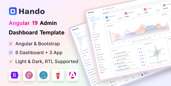 Hando – Angular Admin Dashboard Template – 0 Sold!