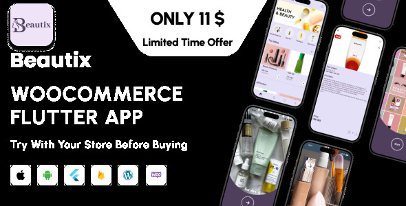 Beautix WooCommerce - Health and Beauty Flutter E-commerce Full App