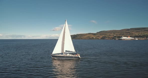 Yachting at Cargo Terminal on Ocean Harbor Aerial