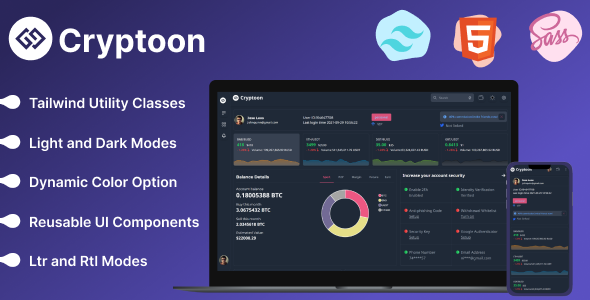 Cryptoon – Tailwind Crypto Admin Dashboard Template – 0 Sold!