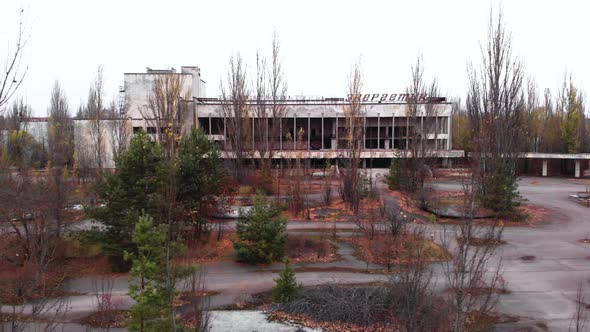 Chernobyl Exclusion Zone. Pripyat. Aerial.