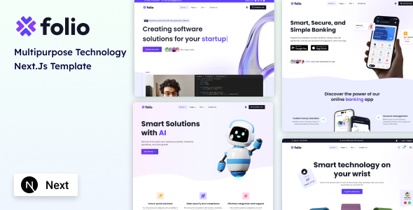 Folio – Next.js Multipurpose Technology Template – 0 Sold!