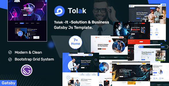 Tolak – IT Solution & Business Gatsby React Template – 0 Sold!