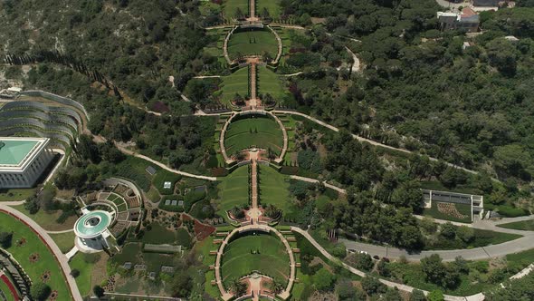 Aerial shot of Baha'i Gardens