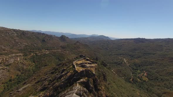 Castel Ruines on Mountain Top. Castro Laboreiro, Portugal