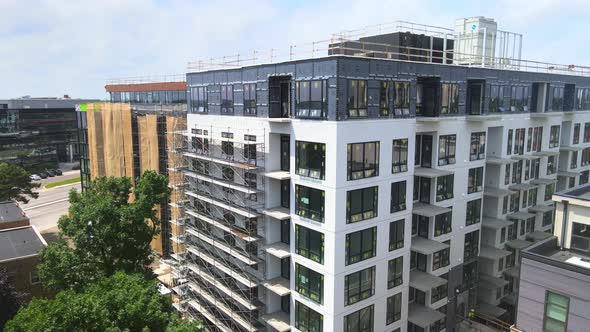 modern 7 floor building in construction