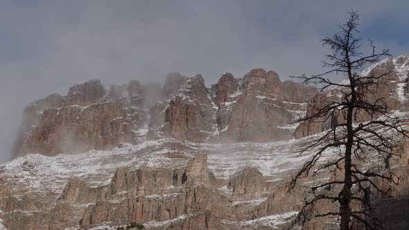 Cliffs from Hayden Peak in the Uinta Mountains steaming as the snow melts