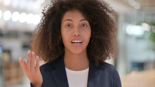 Beautiful Young African Businesswoman Doing Video Chat