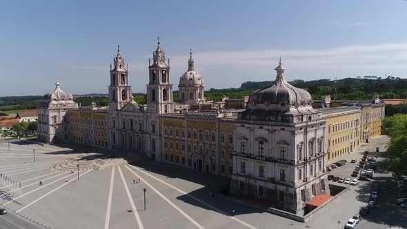 Facade of the Royal Palace in Marfa, Portugal