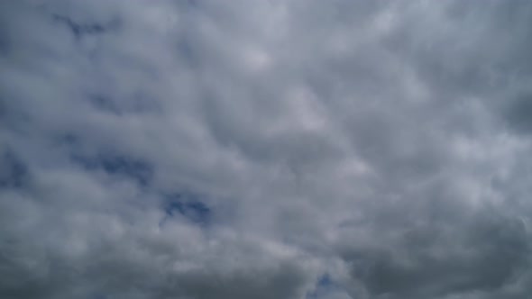 Clouds Move Smoothly in the Blue Sky. Timelapse