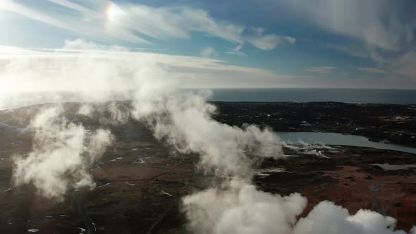 Gunnuhver Geothermal Area at Sunset, Reykjanes Peninsula, Iceland