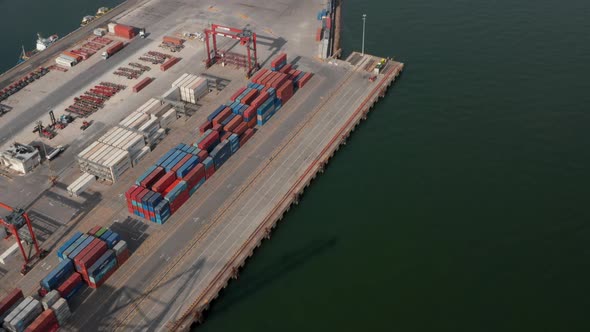 Aerial View of Cargo Containers in Lisbon Port