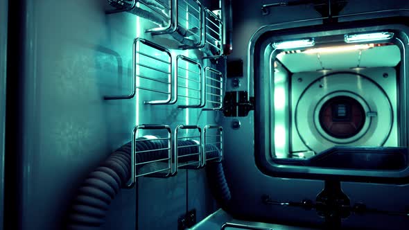 Interior of Futuristic Internation Space Station alt