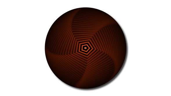 Stripy line attached on a sphere. Stripy sphere animated on white background. Vd 962