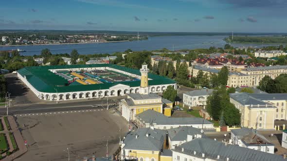 Aerial View of Historical Center of Kostroma