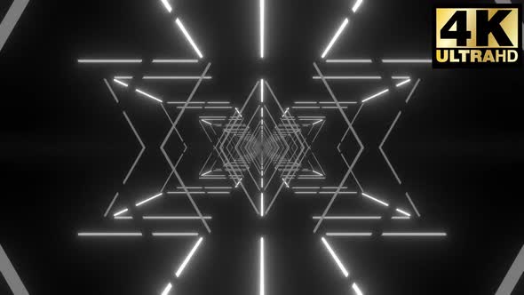 5 White Neon Pattern Vj Loop Pack 4k