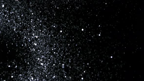 Silver Glitter Background in Super Slow Motion at 1000Fps