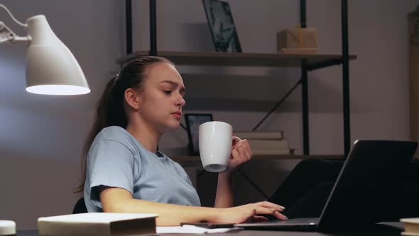 Late Work Online Job Woman Distracted Home Office