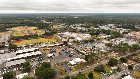 Aerial Far Orbit Of The Leon County Jail Tallahassee Fl