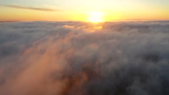 Time lapse beautiful sky with clouds at the sunrise. Clouds in motion