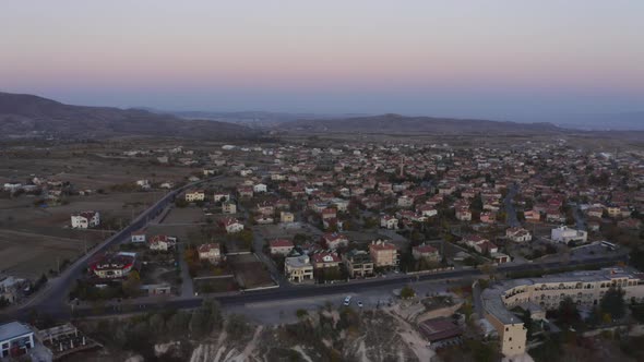 Panoramic View of Town in Cappadocia Turkey