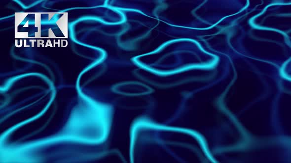 Abstract Blue Glowing Wavy liquid flow reflection Background Loop V2