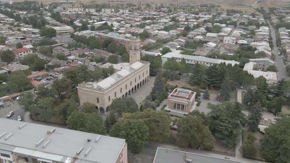 Aerial view of Joseph Stalin Museum in city Gori, Georgia