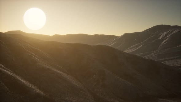 Mountains Landscape in Afghanistan at Sunset